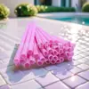 Pajita rosa en forma de corazón creativa de PP, boca de amor, pajita recta dura, protección ambiental, pajita de grado alimenticio en stock, venta al por mayor