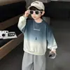 Moletom Degradê Masculino Roupa de Primavera 2026 Novas Roupas de Primavera Infantis Estilosas e Super Fofas Tops de Primavera e Outono para Bebês