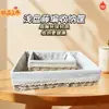 Cesta de Almacenamiento Tejida Caja de Almacenamiento para Escritorio Mesa de Café Caja de Almacenamiento para Ropa y Cosméticos Caja de Almacenamiento de Cesta de Ratán