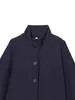 Comercio Exterior Transfronterizo Otoño e Invierno 2025 Nueva Moda Versátil Elegante Lana Ajustado Cuello Alto Botonadura Única Abrigo de Lana para Mujer
