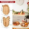 Fiesta de Navidad Reno Anciano Bandeja de Madera Fiesta Familiar Ambiente Plato Decorativo Dim Sum Pan Plato de Frutas
