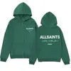 Diseño Minimalista de Moda, Estampado de Letras Blancas Sencillo, Sudadera con Cremallera, Sudadera Holgada Casual, Chaqueta Cardigan