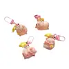 Chaveiro de porco rosa tridimensional com fivela de estrela para meninas, bolsa escolar para melhores amigas, pingente de desenho animado