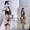 Lencería Sexy Flor de Durazno Romántica Sexy Perspectiva de Tres Puntos Gato Uniforme Coqueto Conejita Archivo Abierto Deseo Puro 272