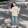 Moletom de outono para meninas 2026 nova coleção de outono infantil estampado soltinho moda casual manga longa versátil