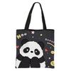 Bolsa de Tutoria para Aluno do Ensino Fundamental Panda Grande Capacidade Poliéster Estampada Bolsa Tote Portátil Bolsa de Aula Bolsa de Ombro Simples e Versátil