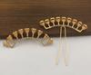Grampo de cabelo clássico Acessórios para preservação de cor Ouro Grande Grampo de cabelo em forma de torre de nove fileiras Grampo de cabelo ondulado Adereços de cinema e televisão Materiais