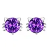 Pendientes de Elfo Gato Estilo Coreano Pendientes Lindos de Gato Estilo Coreano Pendientes de Zirconia Pendientes de Gato Populares de Moda Joyería