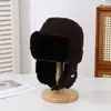Gorro Cálido de Invierno para Ciclismo al Aire Libre para Hombres y Mujeres, Gorro Lei Feng con Forro Polar, Gorro Tejido con Protección Gruesa para las Orejas, Gorro de Lana a Prueba de Frío