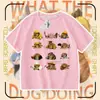 2026 Ropa para Perro Mi Cuchillo y Escudo Camiseta de Algodón Puro Manga Corta Shiba Inu Divertido Paquete de Emoticonos Abstractos Top para Niños y Adolescentes
