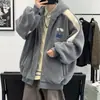 Chaqueta de felpa de cordero para jóvenes, invierno para hombre, con felpa gruesa, con capucha, moderna, cálida, para estudiantes de secundaria y universidad, ropa de algodón