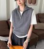 Chaleco de Punto Relajado Retro con Media Cremallera sin Mangas, Estilo Chic en Capas, Top que Reduce la Edad, Chaleco Casual