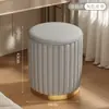 Taburete de Maquillaje, Silla de Tocador, Habitación de Niñas, Manicura, Lujo Ligero, Sensación de Gama Alta, Vestidor, Taburete Redondo con Capacidad de Almacenamiento, Estilo Crema