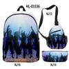 Nuevo Traje Periférico Patrón Danza de Sombras de Amazon Transfronterizo Mochila Bolso de Hombro Set Estuche para Lápices