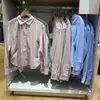 Camisa de algodón a rayas con manga de farol/camisa de manga larga para mujer camisa de aire acondicionado R489509 489427 488560