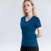 Nova Camiseta de Algodão Mercerizado de 15 Cores Dupla Face 80 Fios para Mulheres Branca Manga Curta Verão Solta Gola Redonda V Top Camiseta para Usar por Baixo