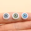 Ojos de Cerámica Animales Hechos a Mano para Manualidades DIY de 12 mm, 4 Colores, Ojo de Diablo Acrílico Semicircular, Parche de Ojo Falso para Muñeca