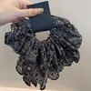 Nudo para el Cabello de Gasa Floral Estilo Francés, Scrunchie Grande, Cuerda Elegante de Encaje Versátil, Accesorio de Cabello Plegado
