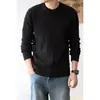 Tricô Pesado Algodão Puro Engrossado Estilo Retrô Americano Masculino Gola Redonda Tricô Torcido Camada Base Outono e Inverno