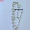 Porta vacío bañado en plata 925 para manualidades, Pulsera de cobre puro hecha a medida, Porta vacío para pulsera bañado en oro blanco, Procesamiento de incrustación de piedras preciosas
