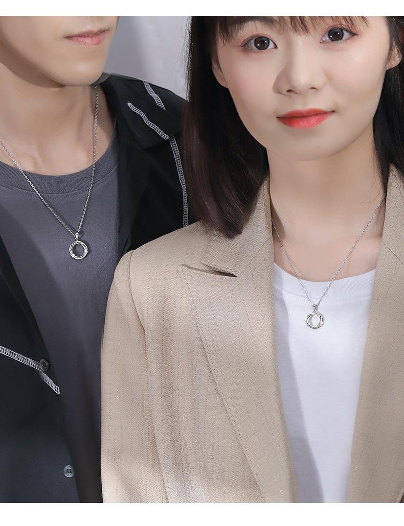 智贝详情图_3莫比乌斯环情侣项链一对潮流个性圆圈锁骨链时尚简