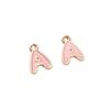 A- Z Aleación Goteo de Aceite Irregular Rosa Colgante Letra Inglesa Hecho a Mano DIY Casero Pulsera Collar Accesorios