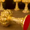 Lámpara de Mantequilla de Loto de Nepal Portavelas Changming Adornos para el Hogar Lámpara de Siete Estrellas de Pie Alto Estilo Tibetano Portavelas de Mantequilla