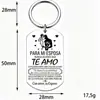 Chaveiro de aço inoxidável "Te amo" espanhol mais vendido internacionalmente, pingente para casal, presente de Dia dos Namorados, atacado