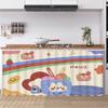 Cortina Sencilla Estilo Dibujo Animado para Gabinete de Cocina para Ocultar Desorden, Tipo Riel Deslizante sin Taladro, a Prueba de Polvo y Estéticamente Agradable para Gabinetes sin Puerta