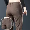Pantalones Casuales Nuevos para Hombre Primavera y Otoño Sueltos Rectos Elásticos Pantalones de Vestir Simples Versátiles Anti-Arrugas