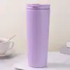 Taza aislada de acero inoxidable 304, portátil, de paredes rectas, acabado mate simple, adecuada para hombres y mujeres, estudiantes y para usar en el coche; personalizable
