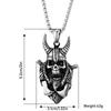 Tótem vikingo vintage de acero de titanio con personalidad punk, colgante de cuerno de acero inoxidable, colgante de calavera para hombre, accesorios
