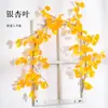 Ramas de Hojas de Ginkgo Simuladas Decoradas con Hojas de Árbol Amarillas Flores Falsas de Plástico Plantas de Árboles Falsos de Ratán Planta Verde Paisajismo