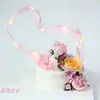 Decoración de pastel para hornear estilo INS cinta cinta lámpara perlas inserción de tarjeta creativa cumpleaños boda fiesta vestimenta