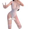 Ropa interior sexy Bai Ling, estilo japonés, perspectiva secundaria, tentación sexy, traje de baño de una pieza con tirantes y abertura en la piscina.