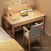 Escritorio de madera maciza para uso doméstico, tamaño pequeño, 40 cm de ancho, escritorio para computadora para estudiantes, diseño simple para el hogar, dormitorio u oficina, escritorio de escritura