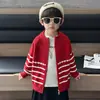 0365 Suéter Infantil Otoño e Invierno Cárdigan Grueso Tejido Chaqueta Nuevo Estilo de Invierno Suéter para Niños Ropa de Año Nuevo