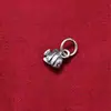 Accesorios pequeños de plata de ley: pez, trompeta, corazón, moneda, patrón martillado. Materiales y accesorios de cuentas DIY hechos a mano de plata lisa blanca vintage