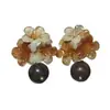 Pendientes Retro de Flor Difuminada Maillard para Mujer, Lujo Accesible de Nicho, Pendientes Elegantes de Gama Alta, Joyería para Orejas Única y Hermosa