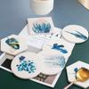 Tapete aislante térmico popular para taza de té, tapete para tetera con personalidad creativa europea y americana, posavasos absorbente con patrón personalizable de diatomita
