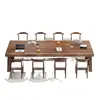 Escritorio de Oficina de Madera Maciza Mesa Grande para Entrenamiento Multiusuario Mesa de Conferencias para 6-10 Personas Conjunto de Escritorio y Silla de Oficina Retro para Personal de la Empresa