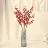 Suministrado Directamente por el Fabricante, Accesorios de Disparo Hechos a Medida, Decoración del Hogar, Frijol Rojo Simulado con Polvo Dorado, Planta Artificial de Flor de un Solo Tallo