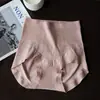 Calcinhas seamless de cintura alta, com controle abdominal e levantamento de quadril para mulheres, 100A antibacterianas, com forro de seda de cogumelo reishi, projetadas para conforto e cuidado, disponíveis em tamanhos grandes, atacado