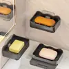 Porta Jabón Sin Taladro Montado en la Pared Baño Doble Capa Caja Drenaje Jabón Estante de Almacenamiento de Jabón para Pared de Baño