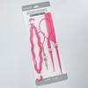Conjunto de quatro peças de modelador de cabelo para adultos puxador de cabelo usar pinça de cabelo para pessoas preguiçosas ferramenta de remoção de cabelo para tricotar artefato de cabelo para crianças puxador de cabelo