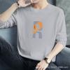 Camiseta de manga larga para hombre, nueva camiseta de otoño e invierno, tendencia coreana, chaqueta de cuello redondo, venta al por mayor, comercio exterior