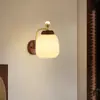 Lámpara de mesita de noche para dormitorio minimalista nórdico retro americano de mediados de siglo sala de estar pasillo pasillo lámpara de pared de madera maciza de nogal japonés