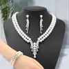 Conjunto de Collar de Perlas Pendientes Pulsera Cadena Borla Retro Lujo Ligero Moda para Mujer Joyería de Vestido de Gama Alta