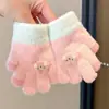 Guantes Infantiles de Medio Dedo para Niños y Niñas de Primaria, Guantes de Punto Cálidos y a Prueba de Frío, Nuevo Modelo 2025, Guantes Cortavientos y a Prueba de Frío