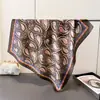 Elegante Bufanda Cuadrada Estampada de Seda Sintética con Patrón de Anacardo, Chal, Pañuelo para el Cuello, Corbata de Cuello de Alta Gama, Pañuelo Cuadrado Pequeño, Pañuelo para la Cabeza, Bufanda de Seda, Bufanda para Mujer